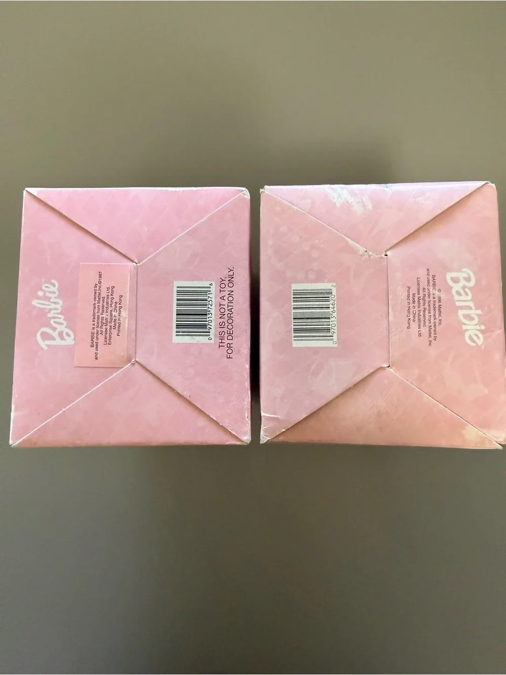 Barbie Pink Decoupage‎ Ornament with stands- set of 2. Holiday Collectible